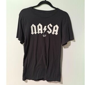 NASA Rock Band Style Graphic T‎ Shirt Black Unisex Short Sleeve Crew Neck Tee